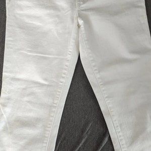 Tory Burch White Cropped Slim Boot Cut Jeans